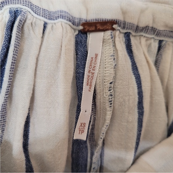 NWOT Free People Striped Blue and White Button-Up Skirt - Picture 4 of 9